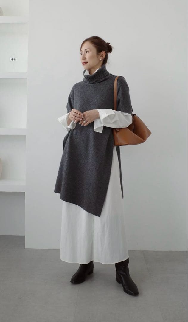 新品♡タグ付きNa.e Wool Poncho ウール ポンチョ gray