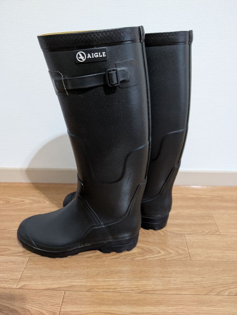AIGLE ダークグリーン 長靴 バックル付き