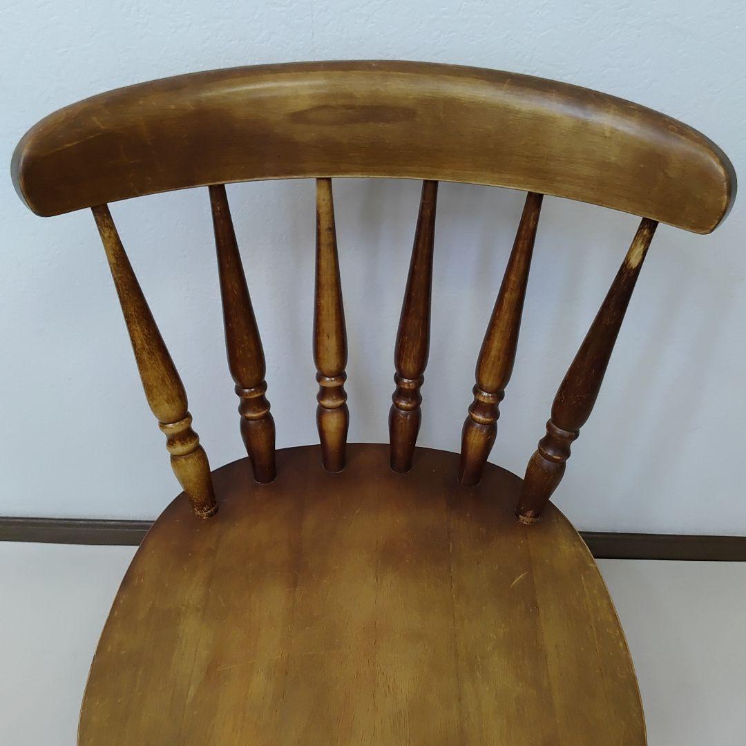 ウィンザーチェア 木製 回転チェア レトロ 回転式 ダイニングチェア