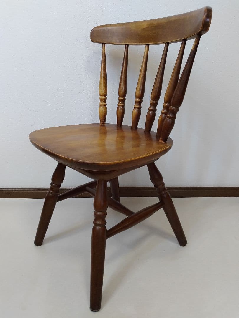 ウィンザーチェア 木製 回転チェア レトロ 回転式 ダイニングチェア