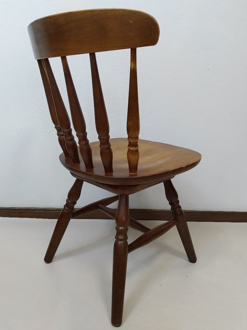 ウィンザーチェア 木製 回転チェア レトロ 回転式 ダイニングチェア