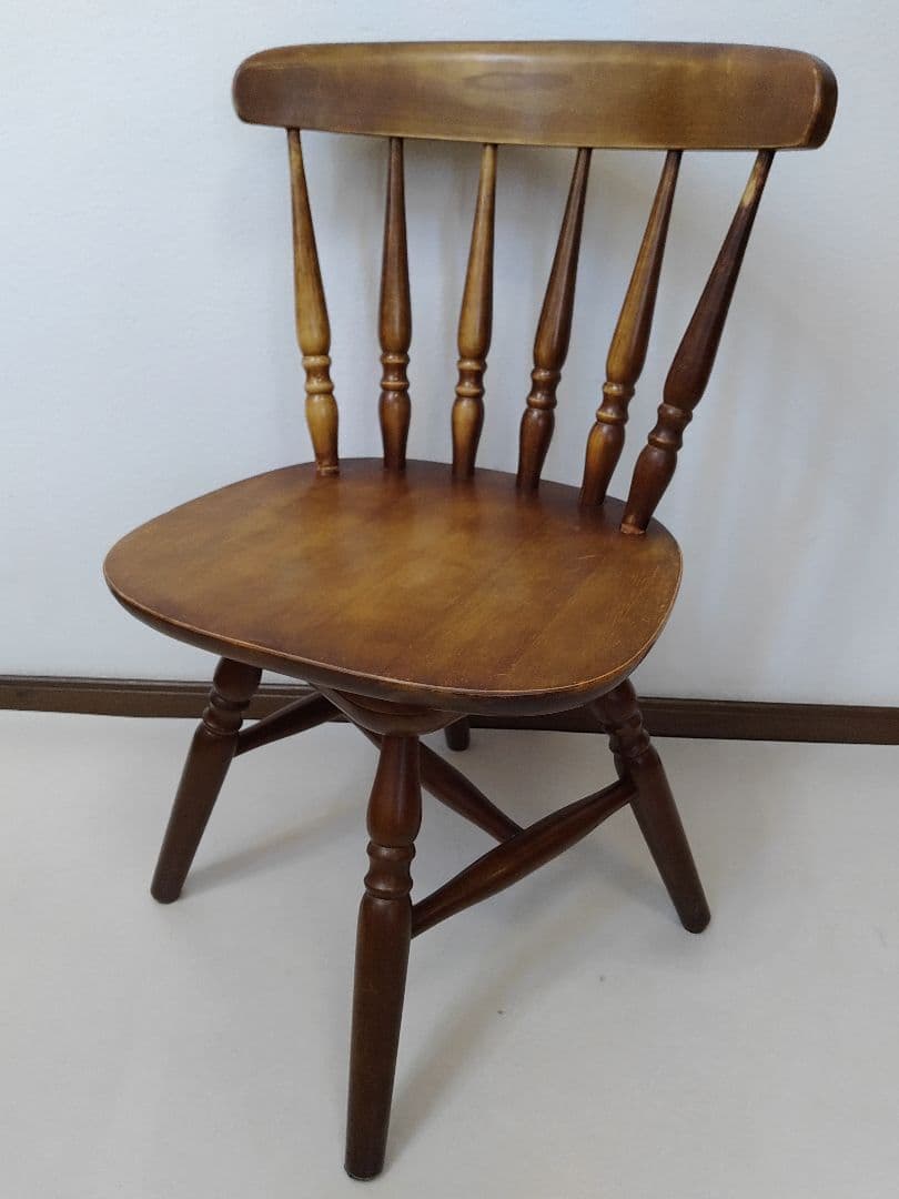 ウィンザーチェア 木製 回転チェア レトロ 回転式 ダイニングチェア