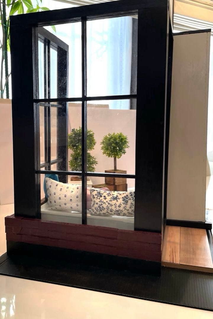 ドールハウス　撮影背景ボード　ハンドメイド　ミニチュア☆コーナールーム＆チェア☆