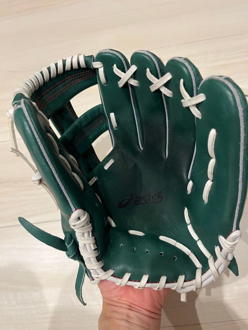 アシックス 軟式グローブ グリーン 右投げ用
