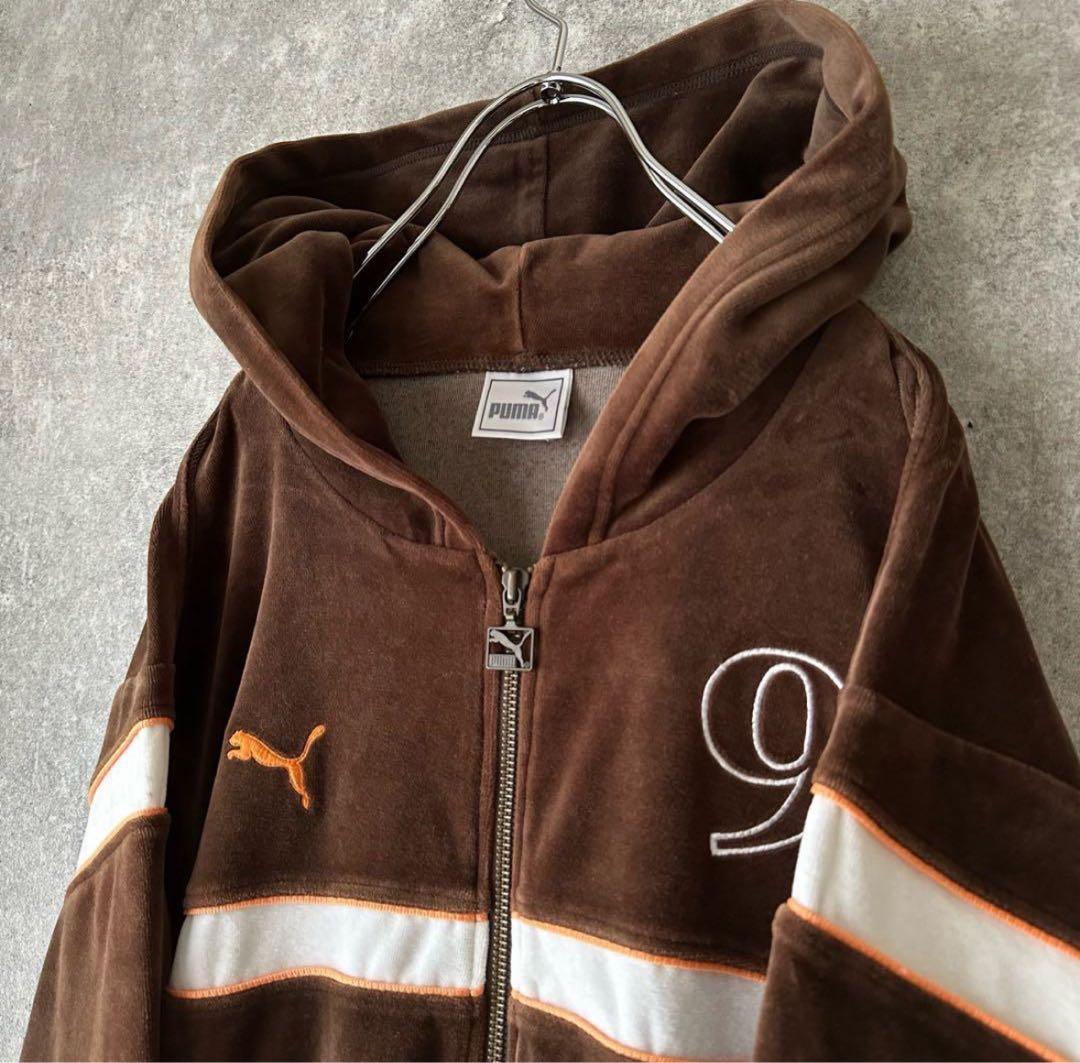 PUMA プーマ トラックジャケット ジップ パーカー ブラウン