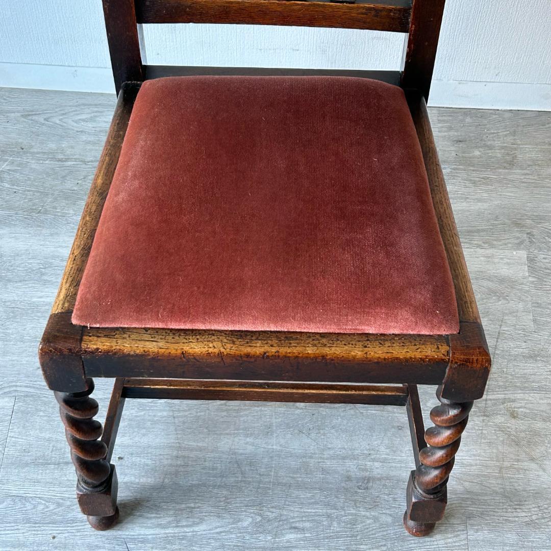 イギリス アンティーク 家具 ハイバック ダイニング チェア 椅子 348A1