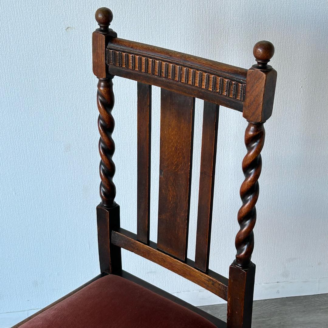 イギリス アンティーク 家具 ハイバック ダイニング チェア 椅子 348A1