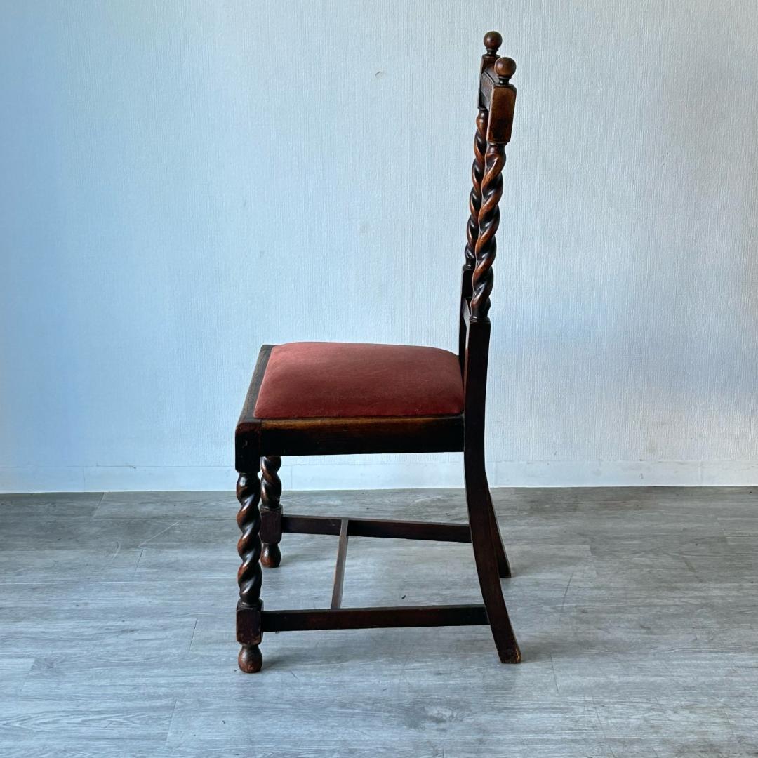 イギリス アンティーク 家具 ハイバック ダイニング チェア 椅子 348A1