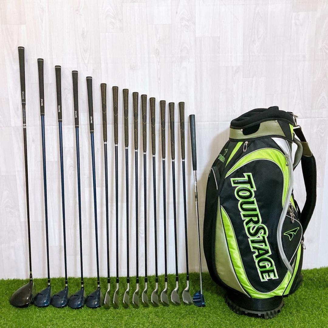 超豪華15本 スポルティング ツアーステージ メンズゴルフセット 初心者 右 R