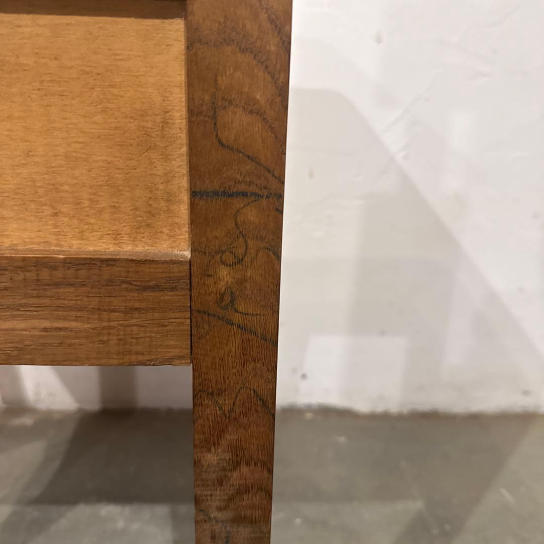 ヴィンテージ　木製サイドテーブル　引き出し付き