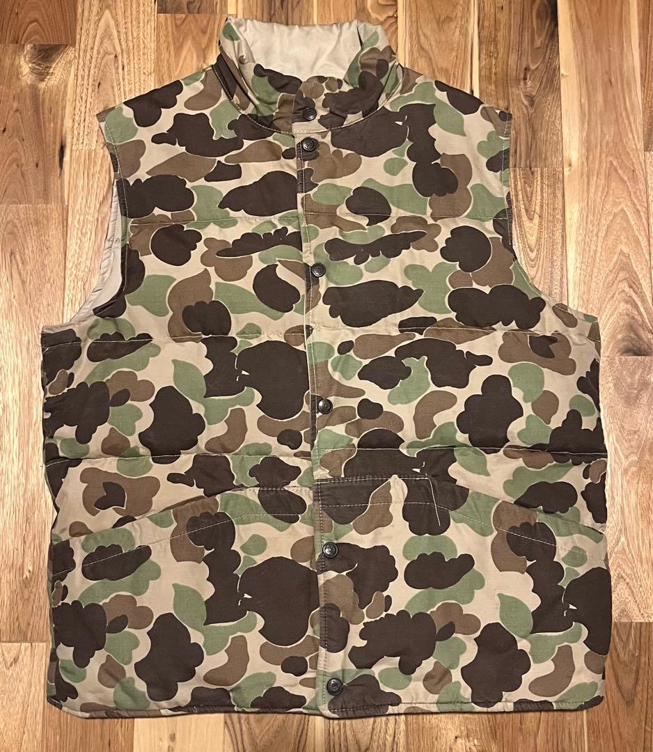 ダックハンターカモ ダウンベスト 70s リバーシブル USA ビンテージ
