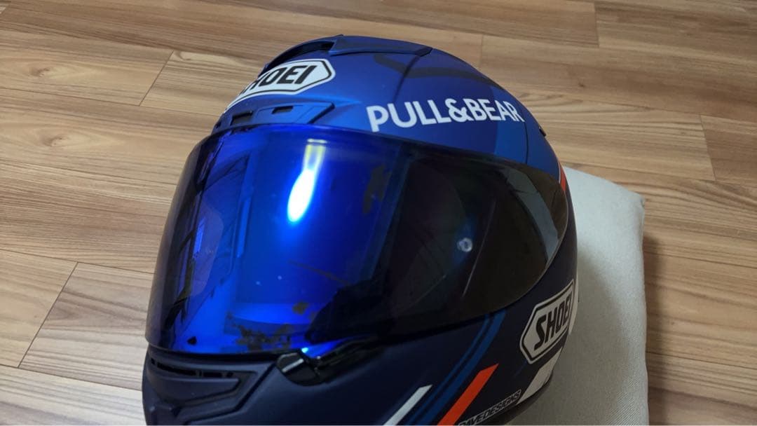 SHOEI フルフェイスヘルメット 青/白/オレンジ