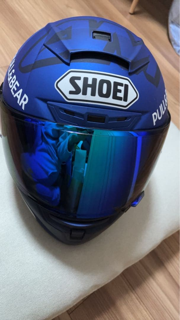 SHOEI フルフェイスヘルメット 青/白/オレンジ