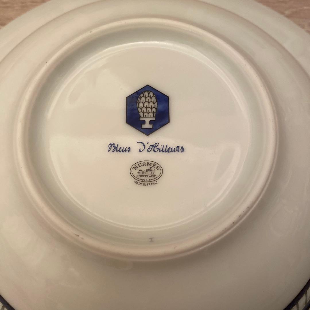 り*こ様 エルメス　お皿　ブルーダイユール