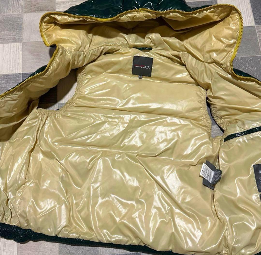 DUVETICA☆メンズ☆S☆ダウンベスト☆フード付☆44☆ダークグリーン☆美品