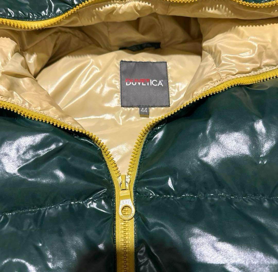 DUVETICA☆メンズ☆S☆ダウンベスト☆フード付☆44☆ダークグリーン☆美品