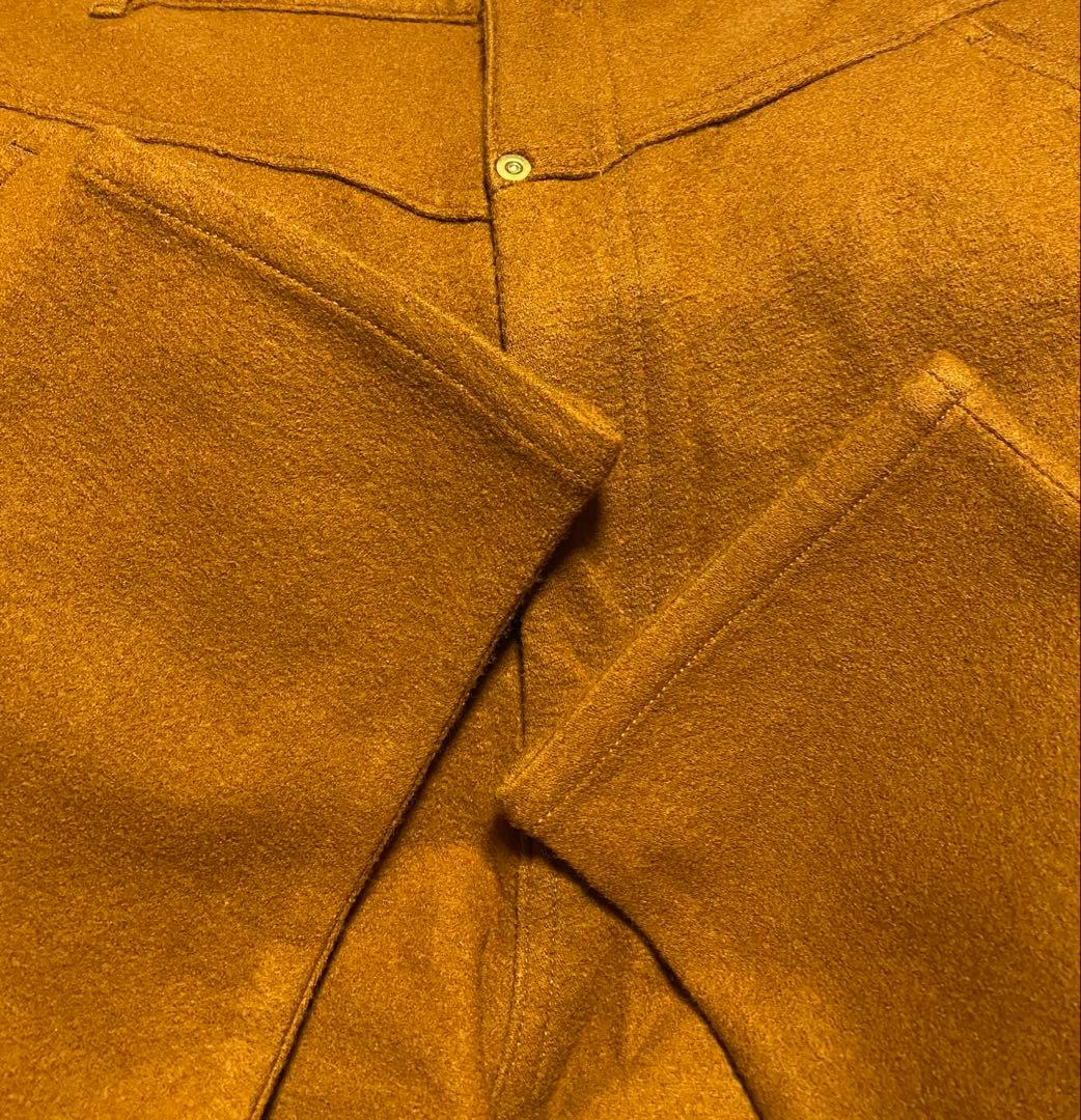 希少珍品　試着のみmercibeaucoup WOOLサルエルパンツ　革パッチ