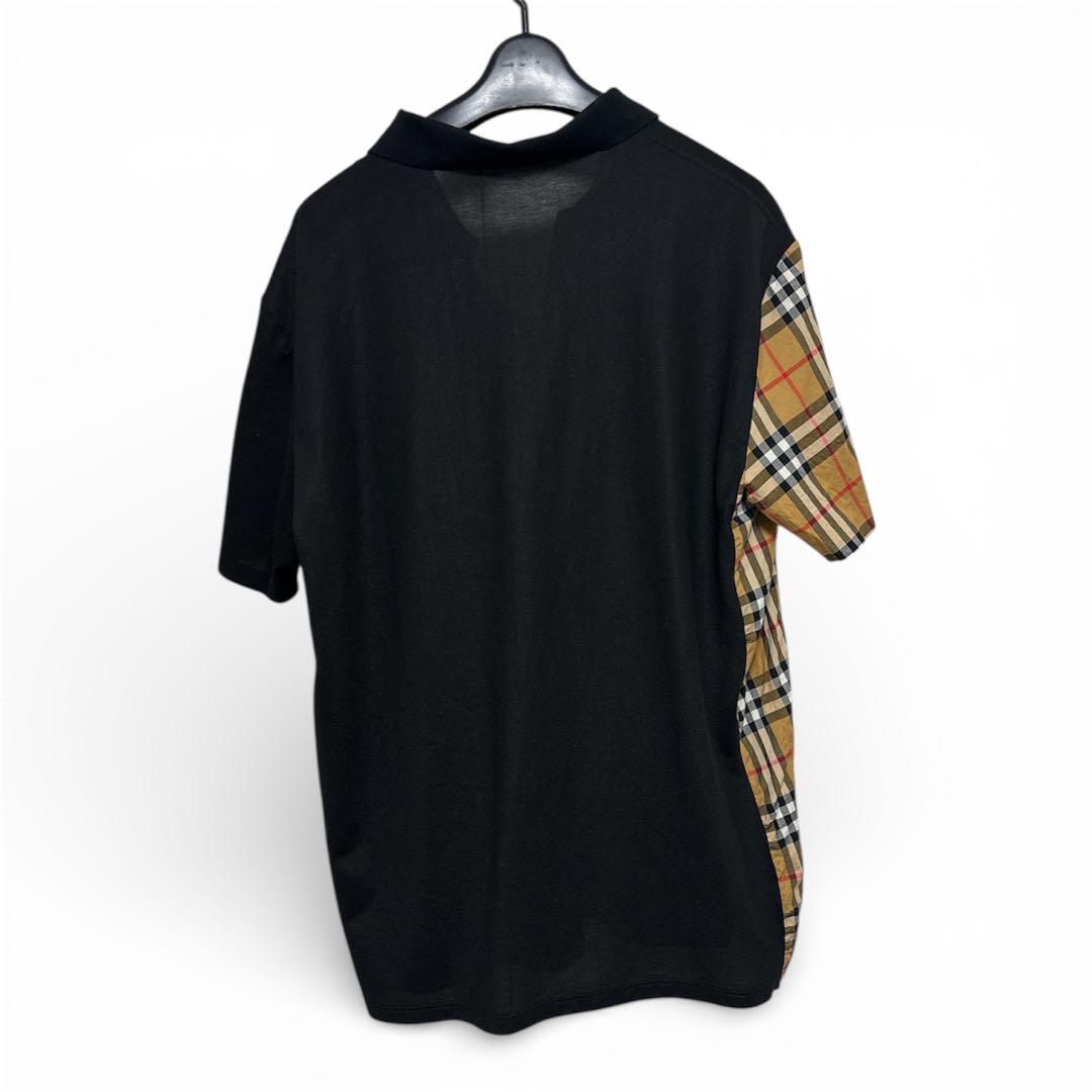 m-kun.19 BURBERRY ブラック チェック切替 ポロシャツ 正規品