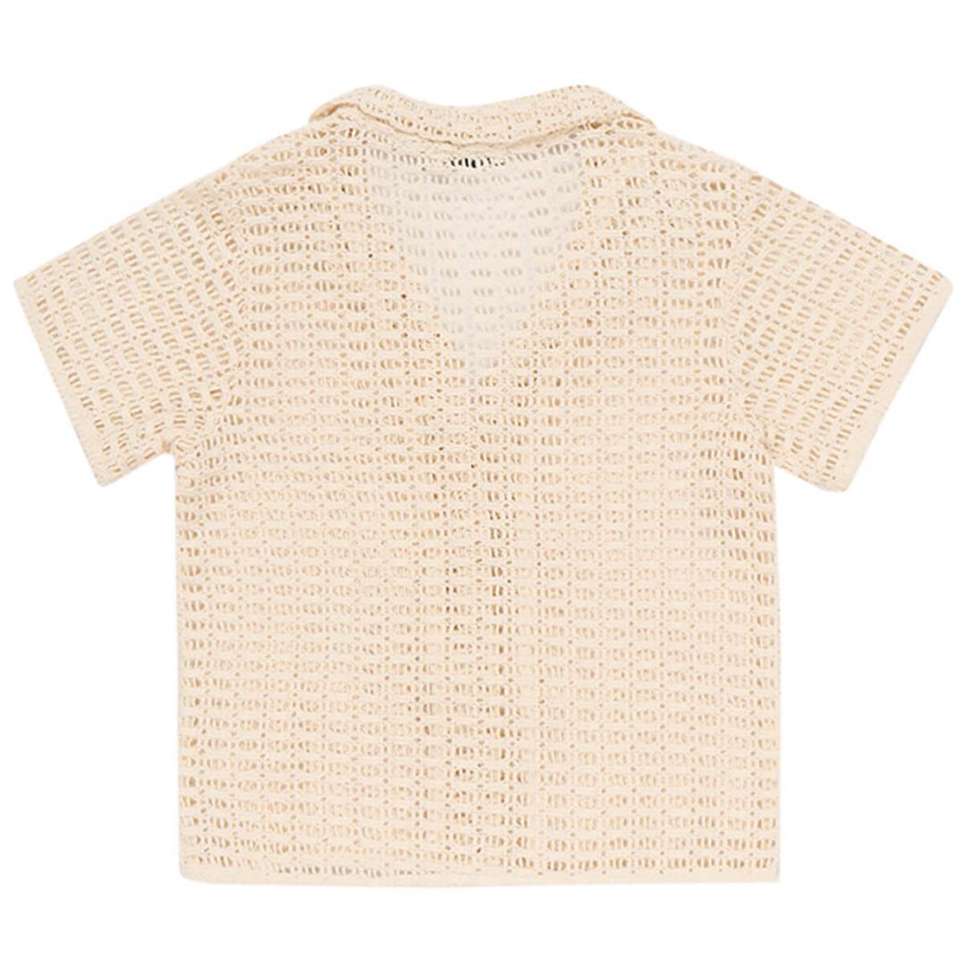 the new society 12Y 透かし編み前開きシャツ