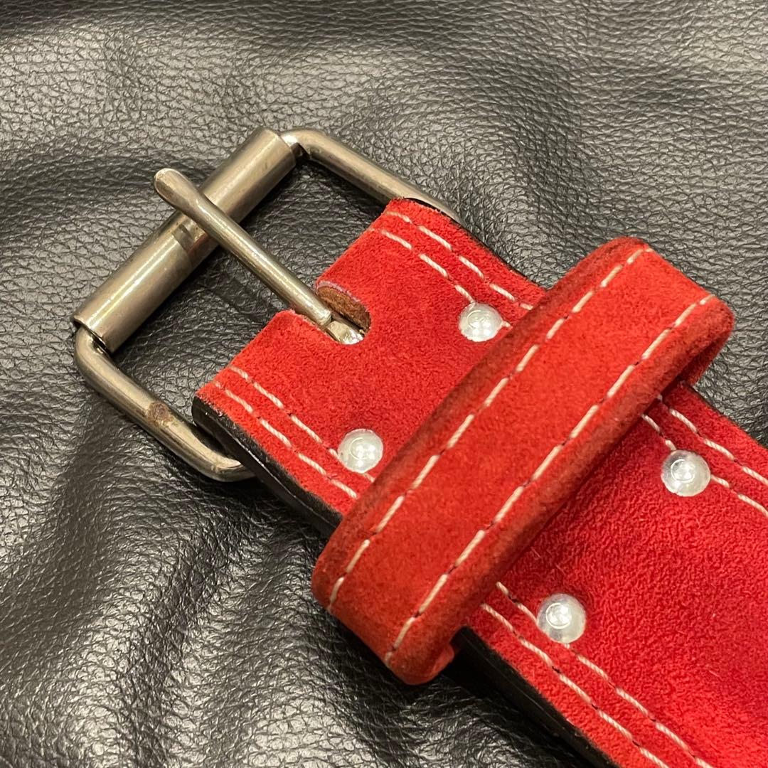 タイタン トレーニングベルト パワーベルト ロングホーン レッド