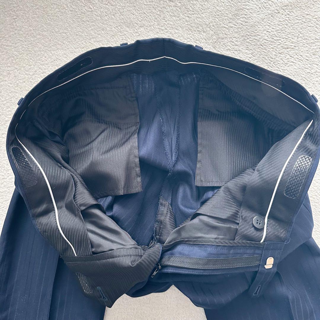 スーツセレクト　スリーピース　セットアップ　スーツ　ネイビー　ストライプ