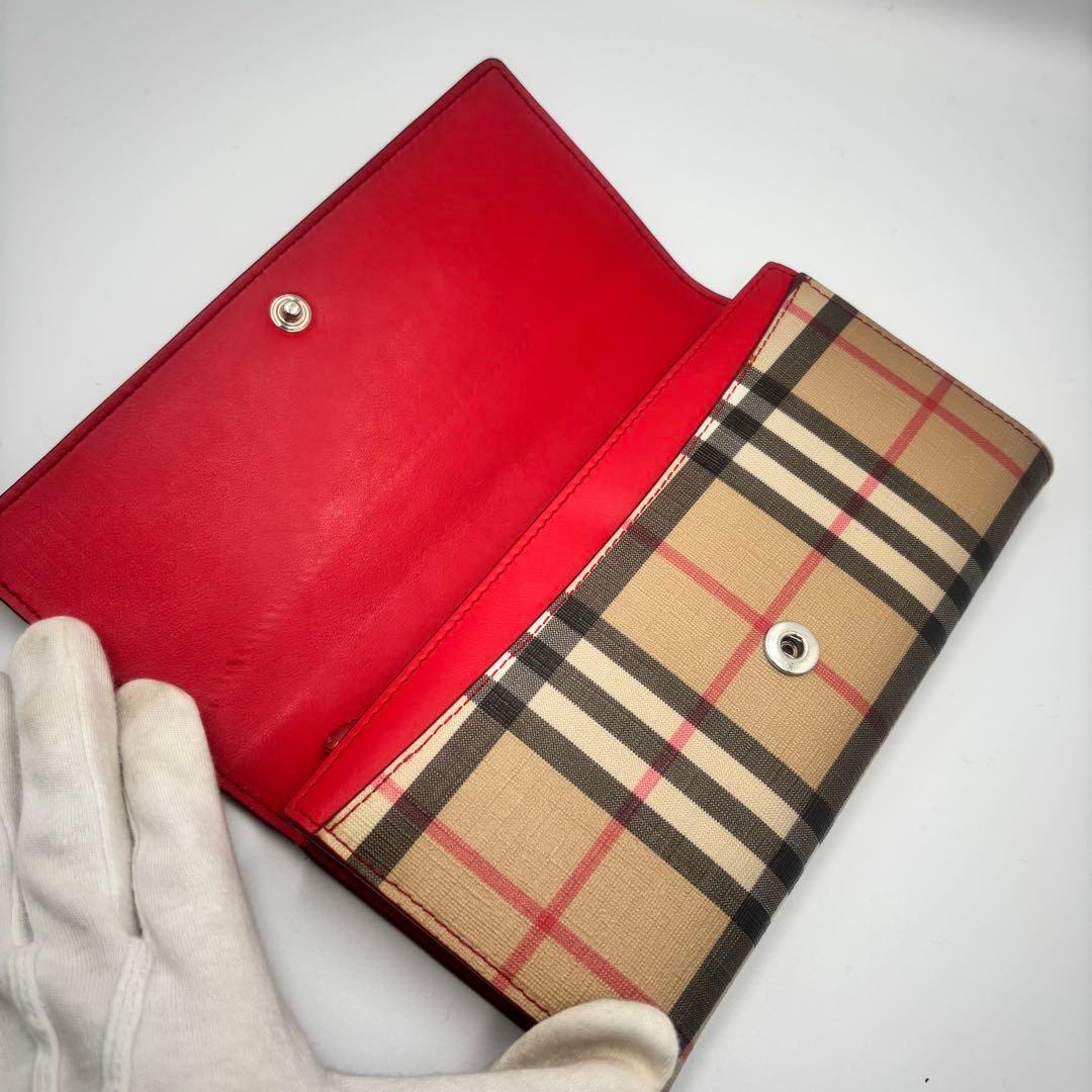 【美品】バーバリー　長財布 ロングウォレット　ノバチェック