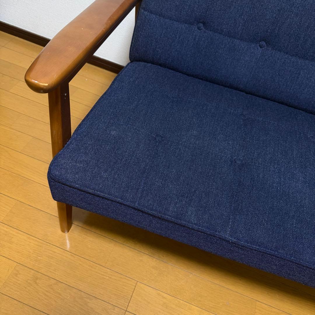 カリモク６０　Kチェア　２シーター　karimoku　タープブルー　２人掛け