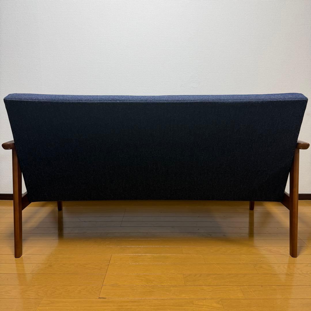 カリモク６０　Kチェア　２シーター　karimoku　タープブルー　２人掛け