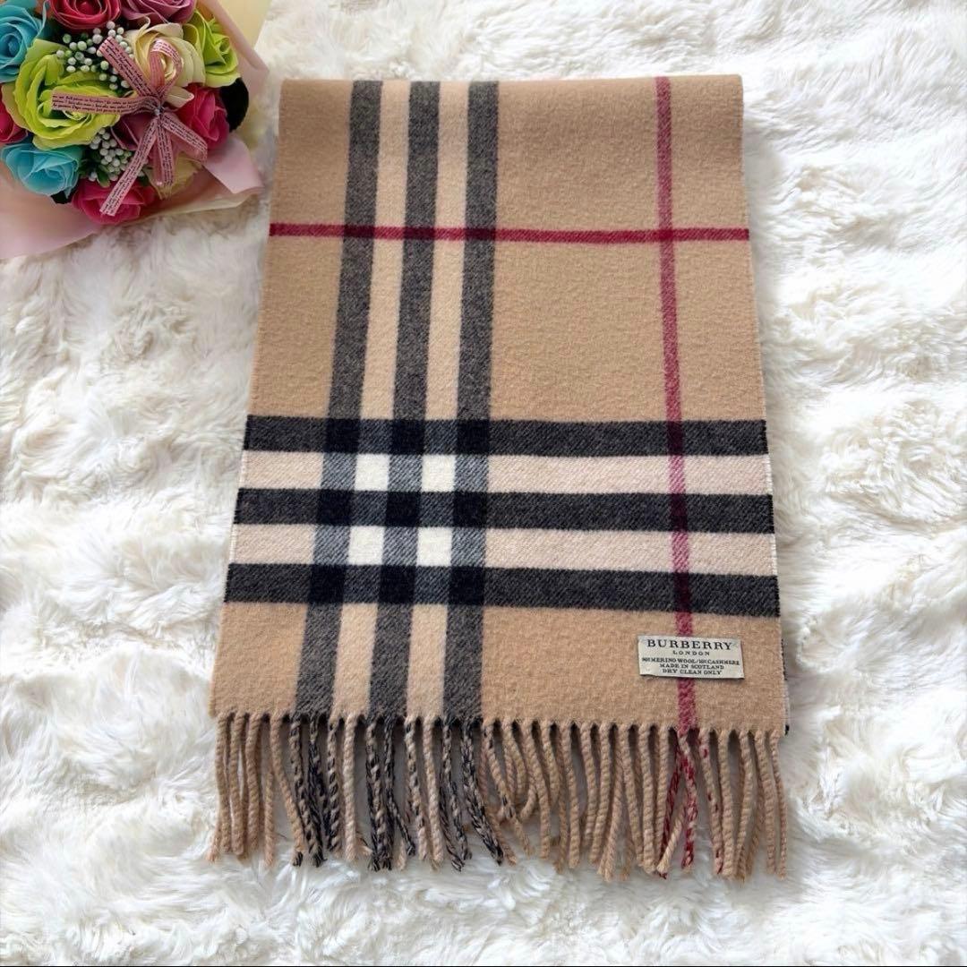 BURBERRY ベージュ チェック マフラー