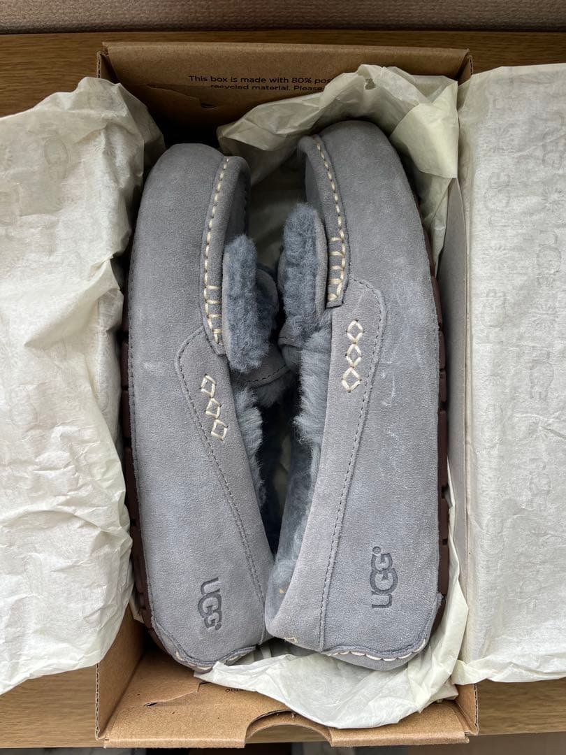 【値下げ】UGG リボン付きグレー 靴