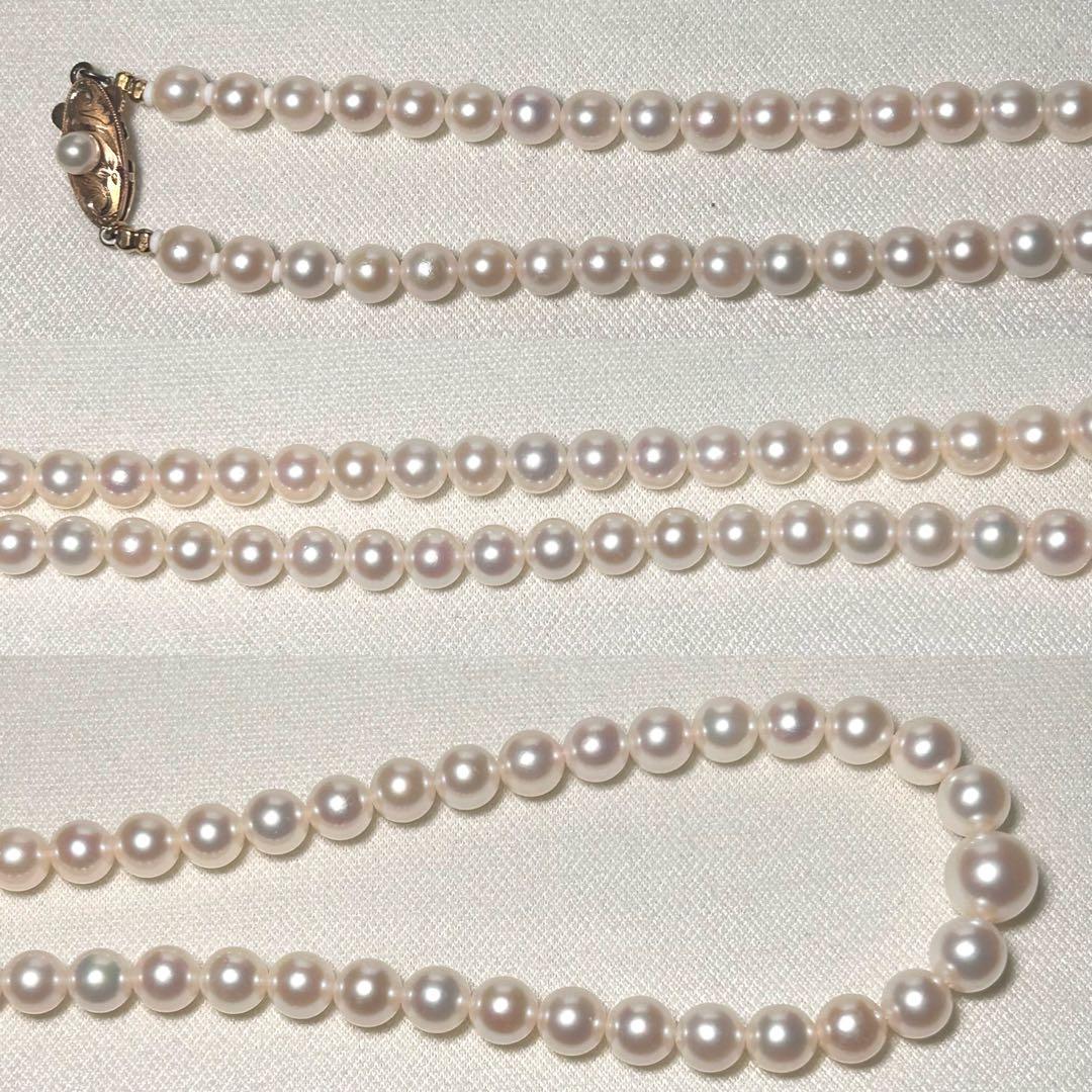 【K18✨】あこや 真珠 パール グラデーションネックレス 5.0〜8.4mm