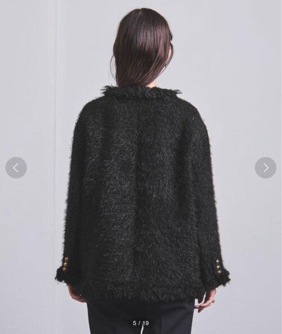 妻私物 UNITED ARROWS シャギーツイードジャケット 黒 サイズ36