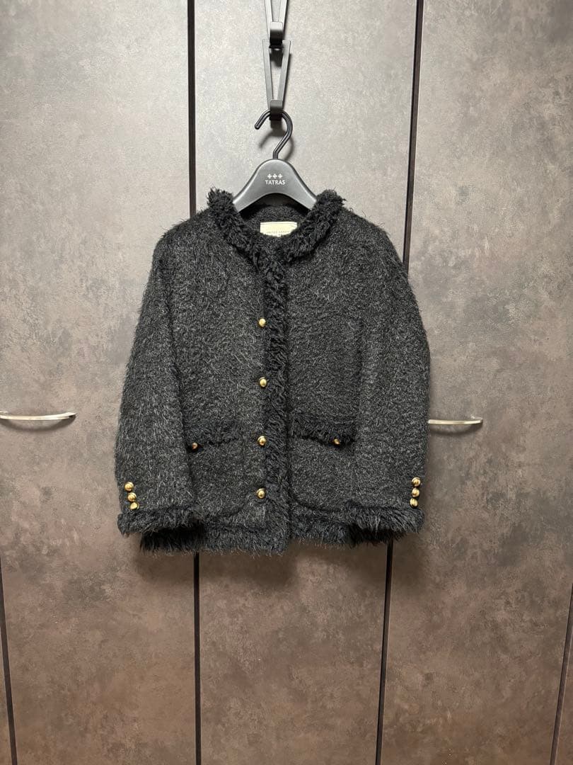 妻私物 UNITED ARROWS シャギーツイードジャケット 黒 サイズ36