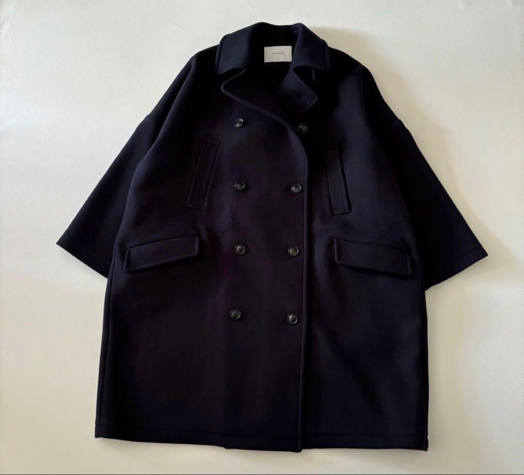 りらこ　極美品　framework ロングPコート　ネイビー