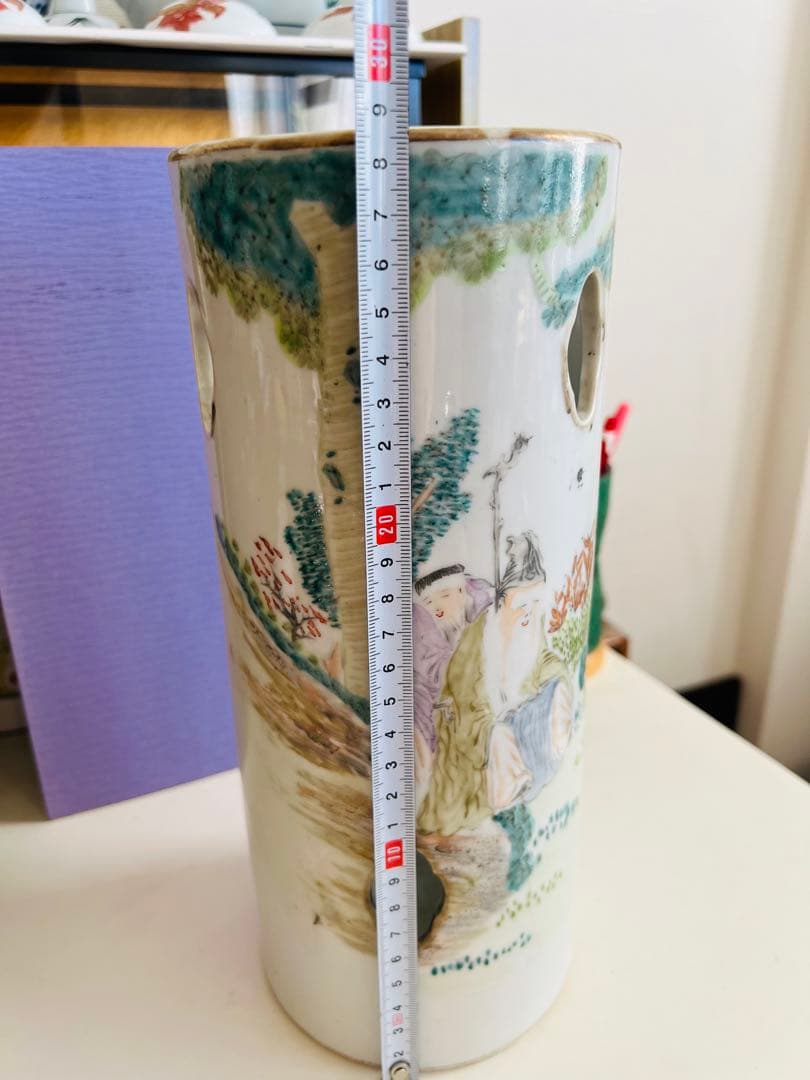 清朝期 粉彩　中国古玩 時代物　唐物染付　清朝期 粉彩　古染付　骨董品　陶磁器