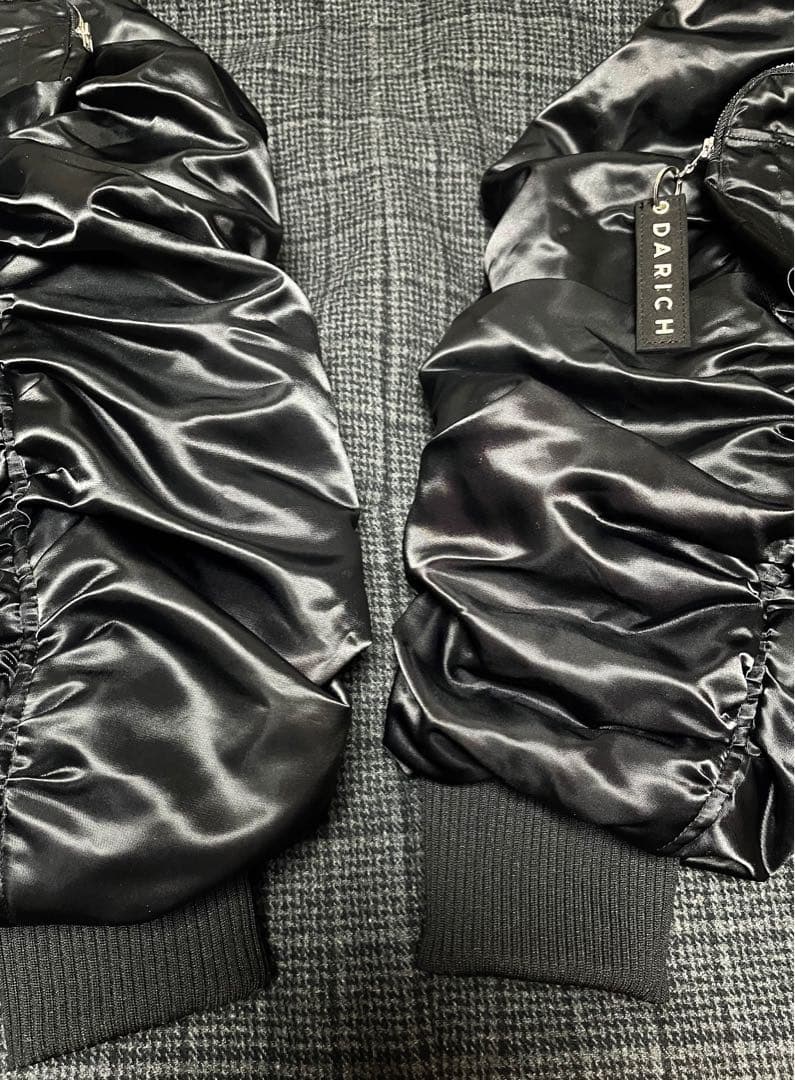 Darich 異素材リメイクデザインオーバーサイズma-1チェックコート