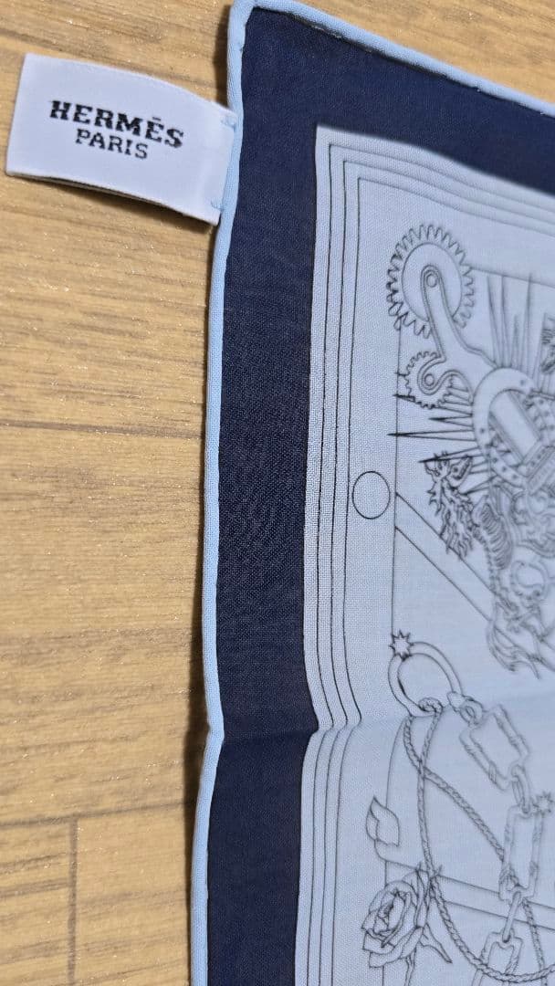 HERMES スカルホース ハンカチ エルメス