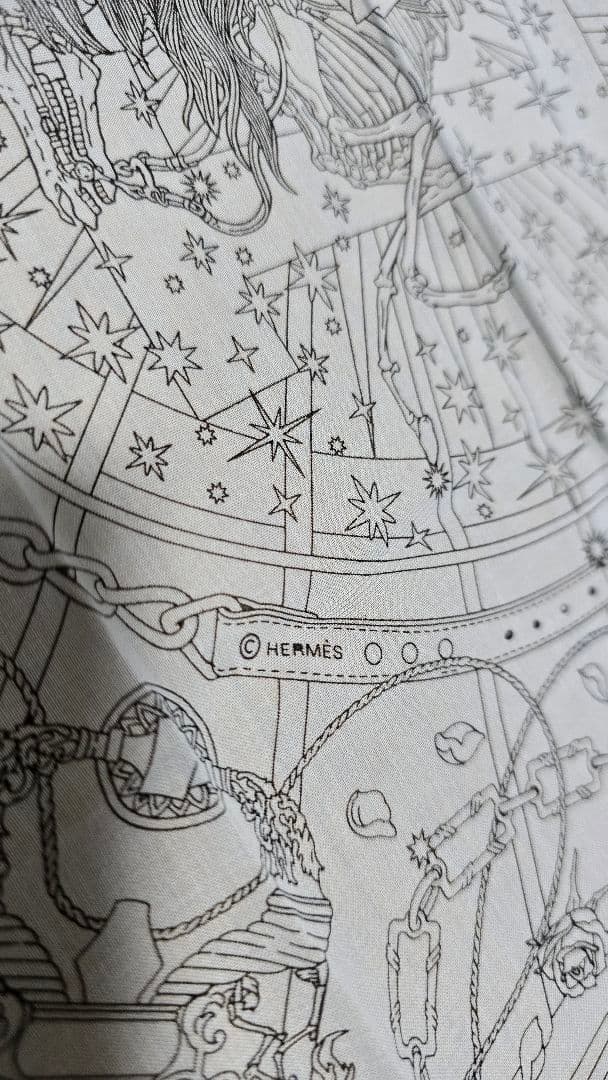 HERMES スカルホース ハンカチ エルメス