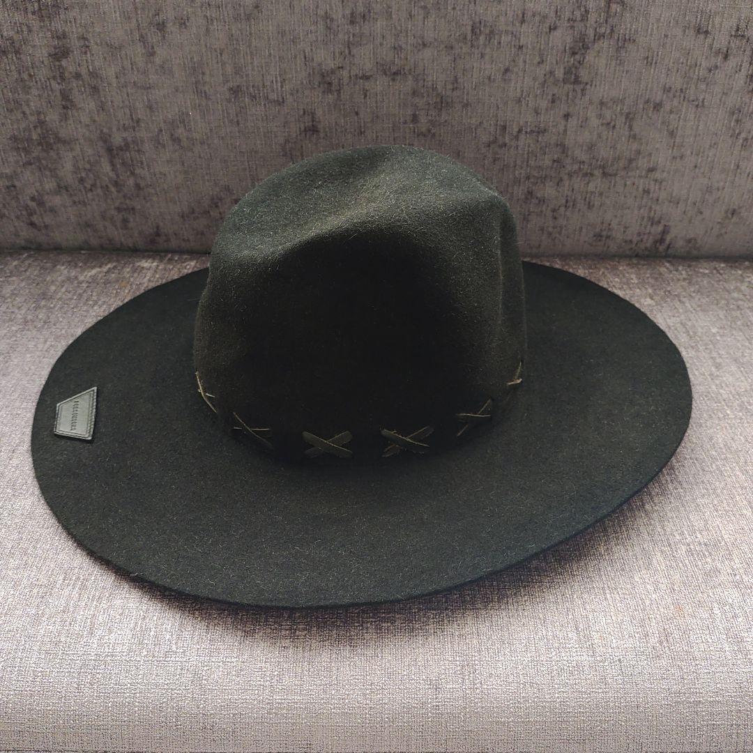 forsomeoneハットブラック　黒鹿革ディアスキンldh