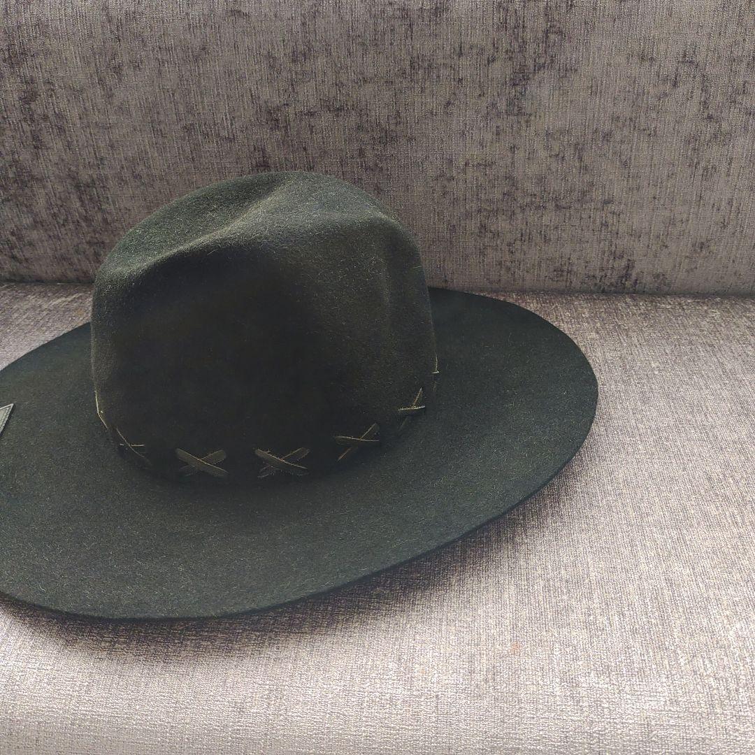 forsomeoneハットブラック　黒鹿革ディアスキンldh