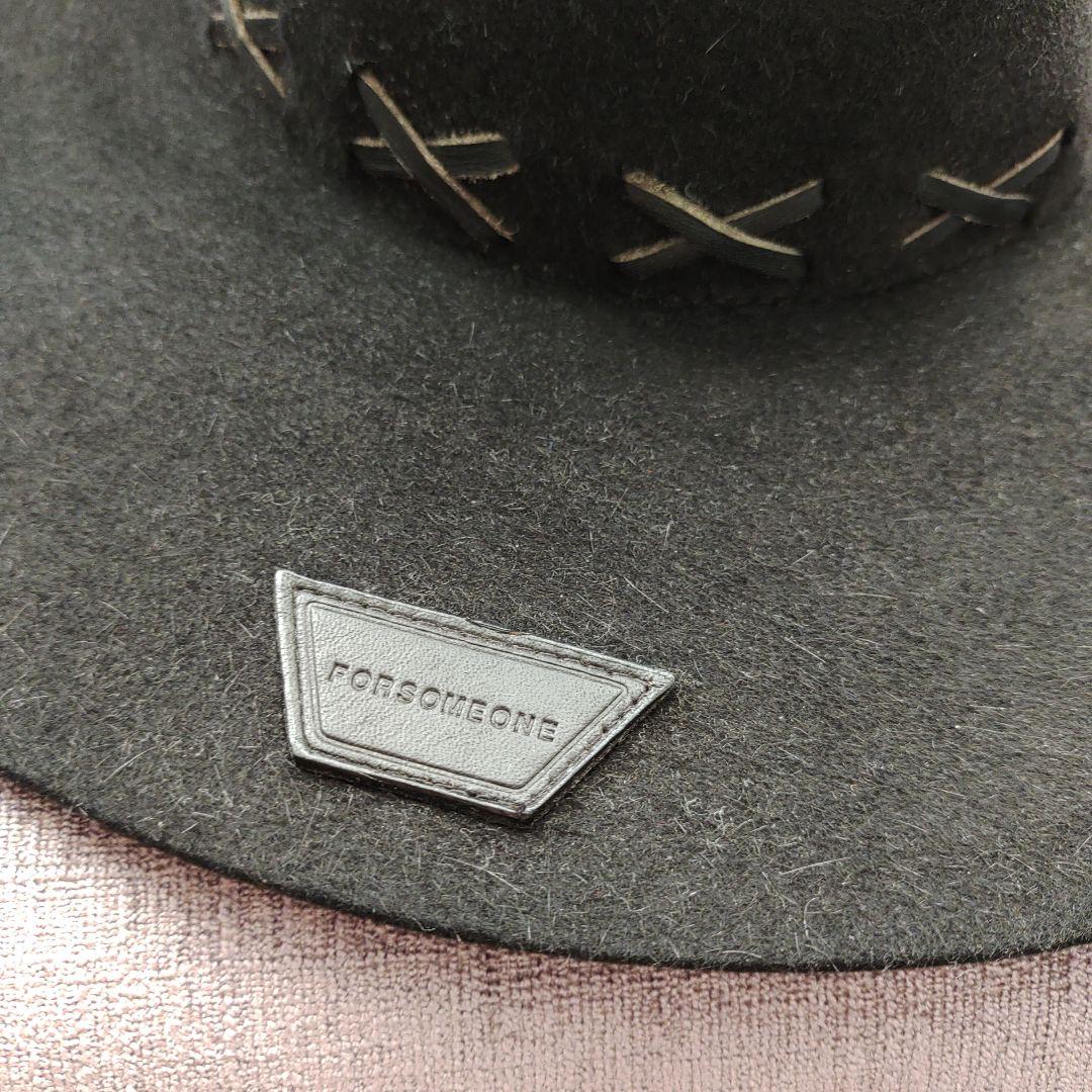 forsomeoneハットブラック　黒鹿革ディアスキンldh