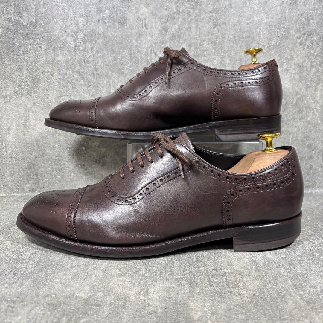 【美品】SHETLAND FOX セミグローブ メダリオン 25cm レザー