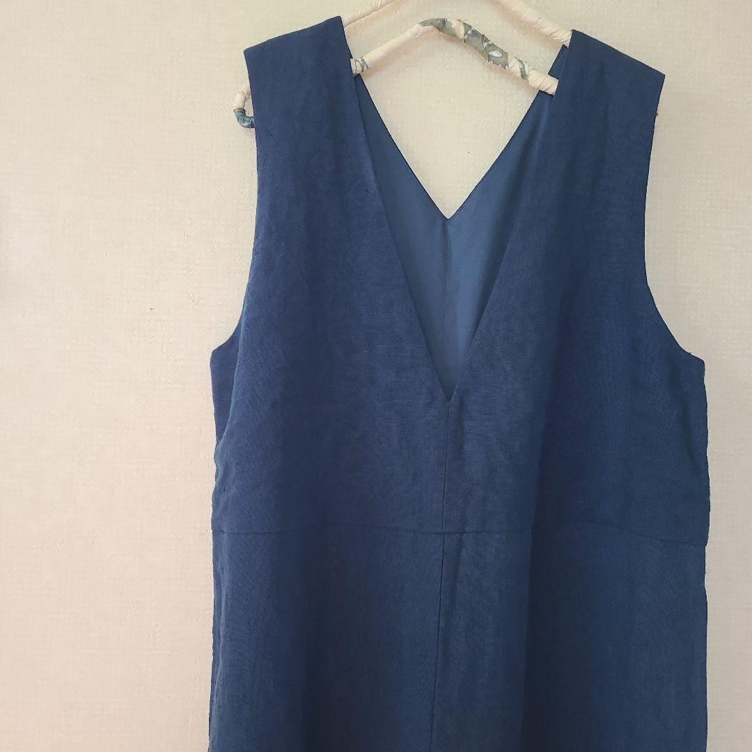 専用です　中川政七商店　厚手麻サロペット　藍青