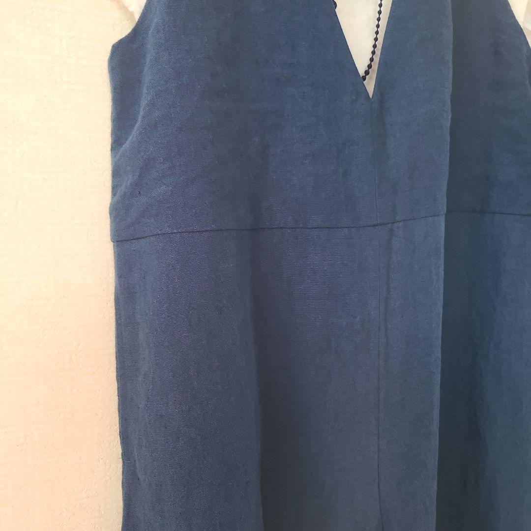 専用です　中川政七商店　厚手麻サロペット　藍青