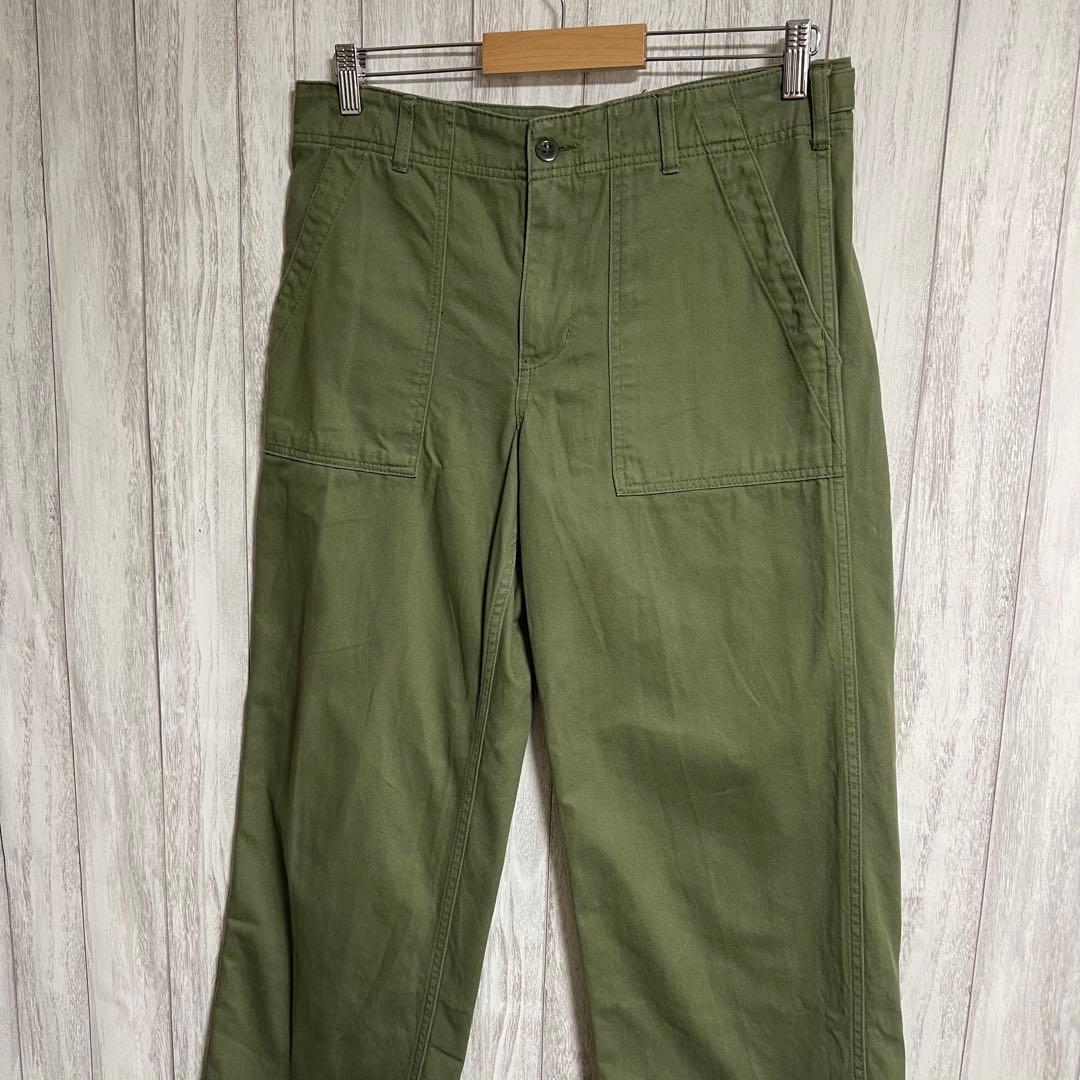 テリー完売 スピックアンドスパン ルーズベイカーパンツ カーキ サイズ40