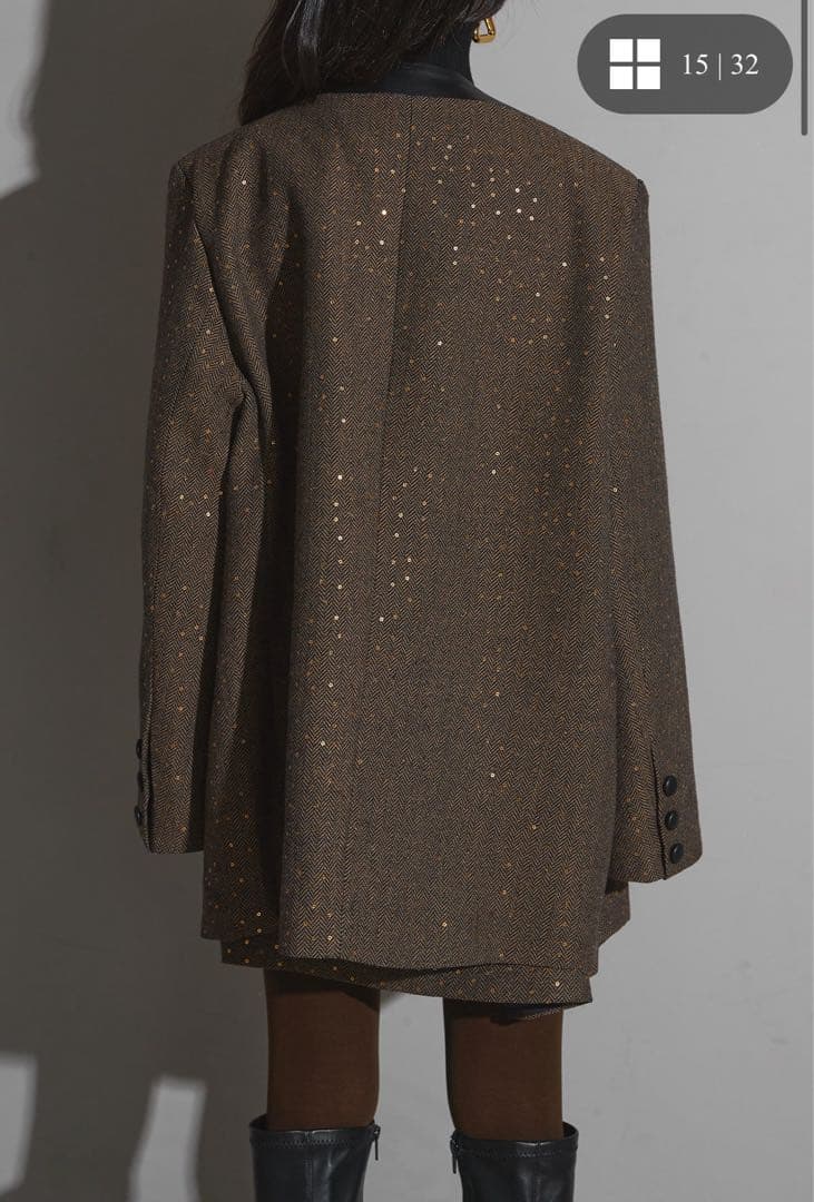 【新品】ANDREA&Co ジャケット&スカート ブラウン