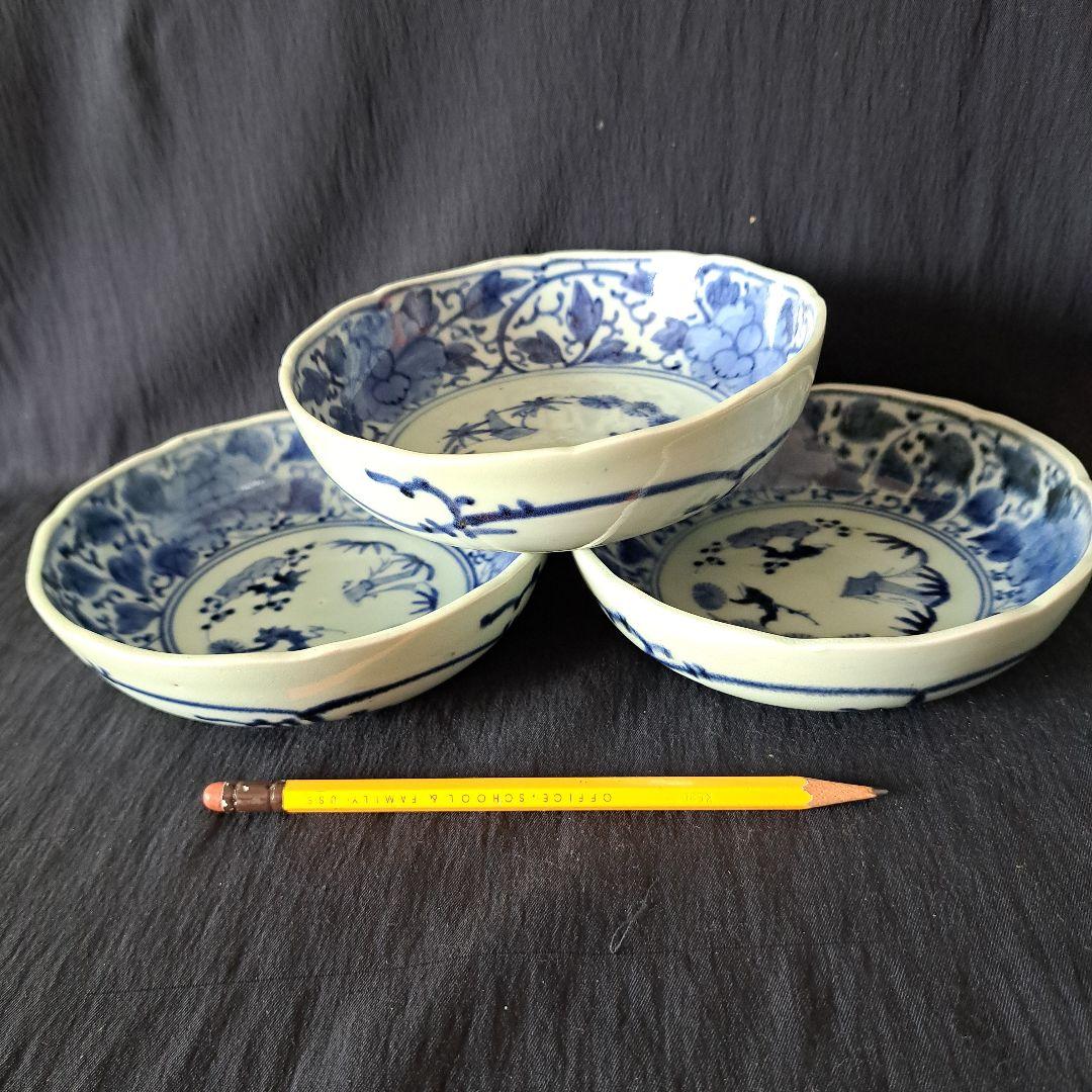 「ご成約者」です。 「手頃な染付古伊万里皿」 3客セット 骨董アン