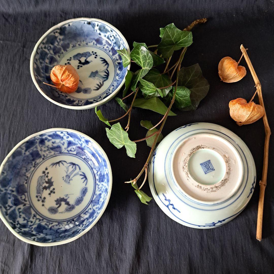 「ご成約者」です。 「手頃な染付古伊万里皿」 3客セット 骨董アン