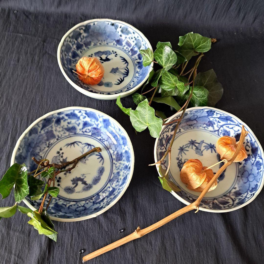 「ご成約者」です。 「手頃な染付古伊万里皿」 3客セット 骨董アン