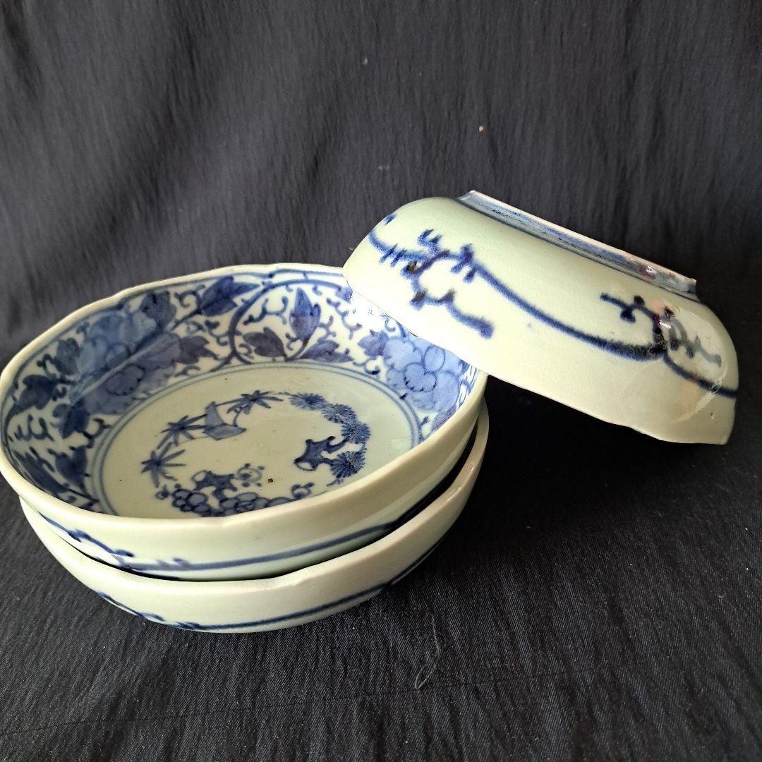 「ご成約者」です。 「手頃な染付古伊万里皿」 3客セット 骨董アン